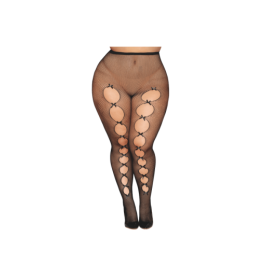 Collant fantaisie grande taille résille noir avec liseré à l'arrière 